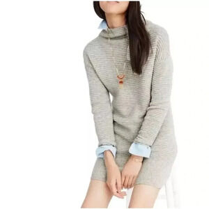 Madewell Skyscraper Sweater Dress 100% Merino Wool | Light Gray | SZ S